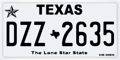 TX license plate DZZ2635
