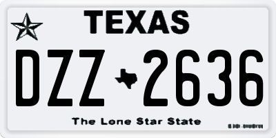 TX license plate DZZ2636