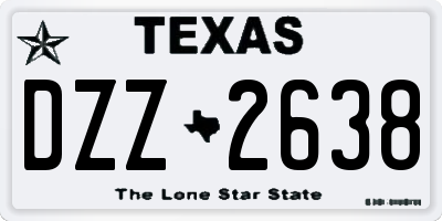 TX license plate DZZ2638