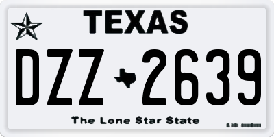 TX license plate DZZ2639