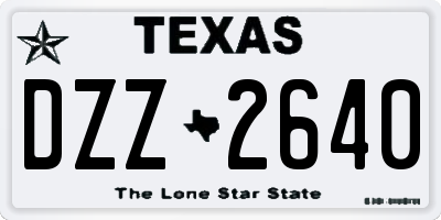 TX license plate DZZ2640