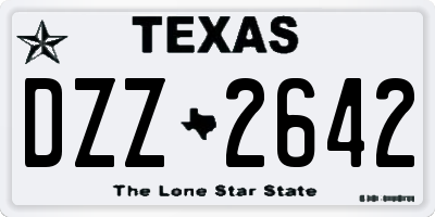 TX license plate DZZ2642