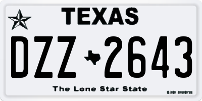 TX license plate DZZ2643