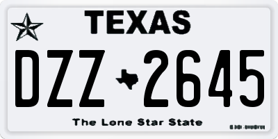TX license plate DZZ2645
