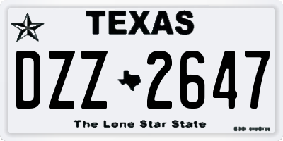 TX license plate DZZ2647