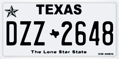 TX license plate DZZ2648