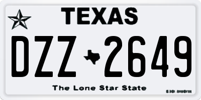 TX license plate DZZ2649