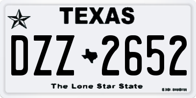 TX license plate DZZ2652