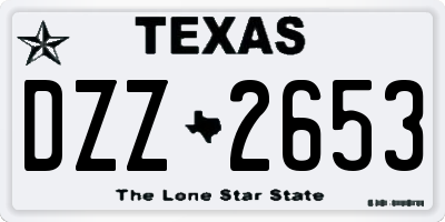 TX license plate DZZ2653