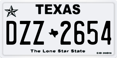 TX license plate DZZ2654