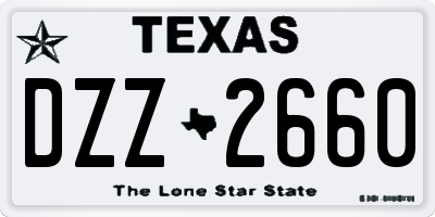 TX license plate DZZ2660