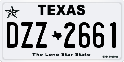 TX license plate DZZ2661
