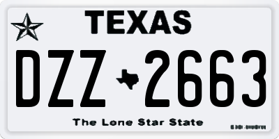 TX license plate DZZ2663