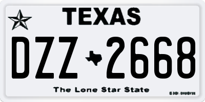 TX license plate DZZ2668