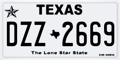 TX license plate DZZ2669