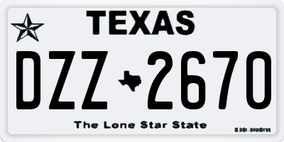 TX license plate DZZ2670