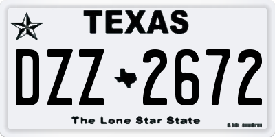 TX license plate DZZ2672