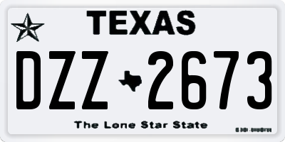 TX license plate DZZ2673