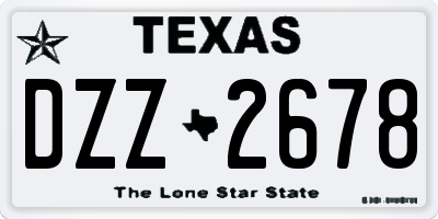 TX license plate DZZ2678