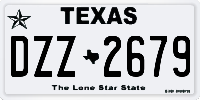 TX license plate DZZ2679