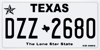 TX license plate DZZ2680