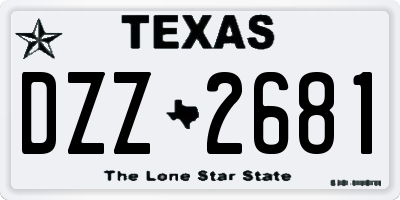 TX license plate DZZ2681