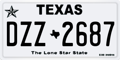 TX license plate DZZ2687