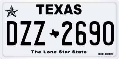 TX license plate DZZ2690