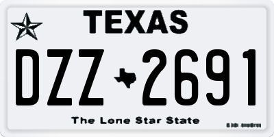 TX license plate DZZ2691