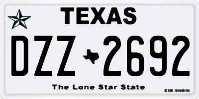 TX license plate DZZ2692