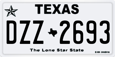 TX license plate DZZ2693