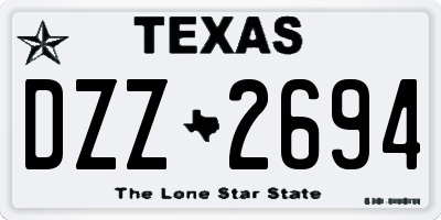 TX license plate DZZ2694