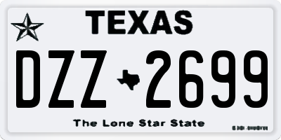 TX license plate DZZ2699