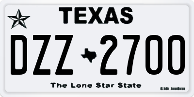 TX license plate DZZ2700