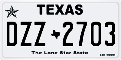 TX license plate DZZ2703