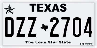 TX license plate DZZ2704
