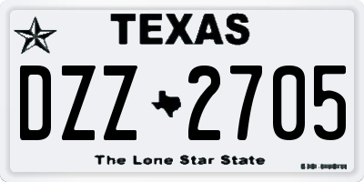 TX license plate DZZ2705