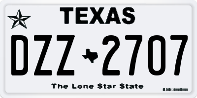 TX license plate DZZ2707