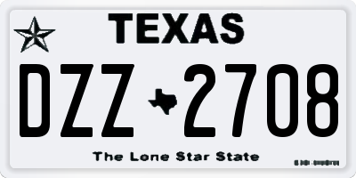 TX license plate DZZ2708