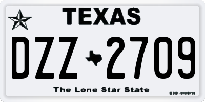 TX license plate DZZ2709