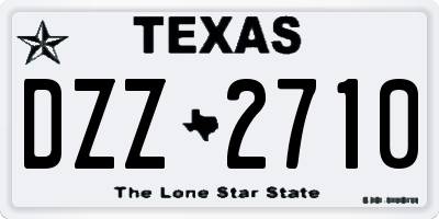 TX license plate DZZ2710