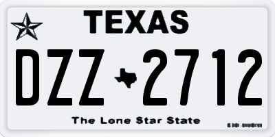 TX license plate DZZ2712