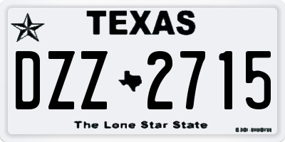 TX license plate DZZ2715