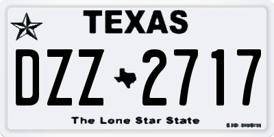 TX license plate DZZ2717