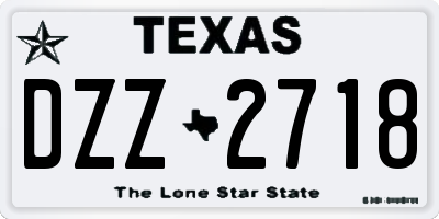 TX license plate DZZ2718