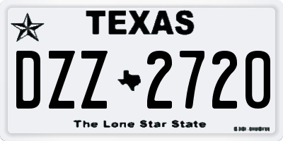 TX license plate DZZ2720