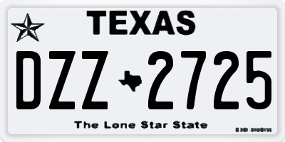 TX license plate DZZ2725