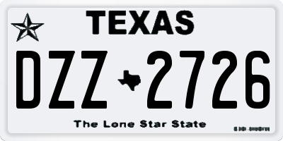 TX license plate DZZ2726