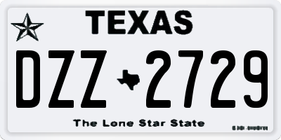 TX license plate DZZ2729