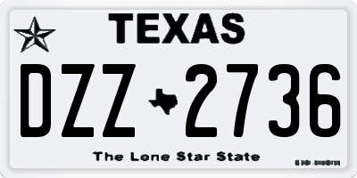 TX license plate DZZ2736